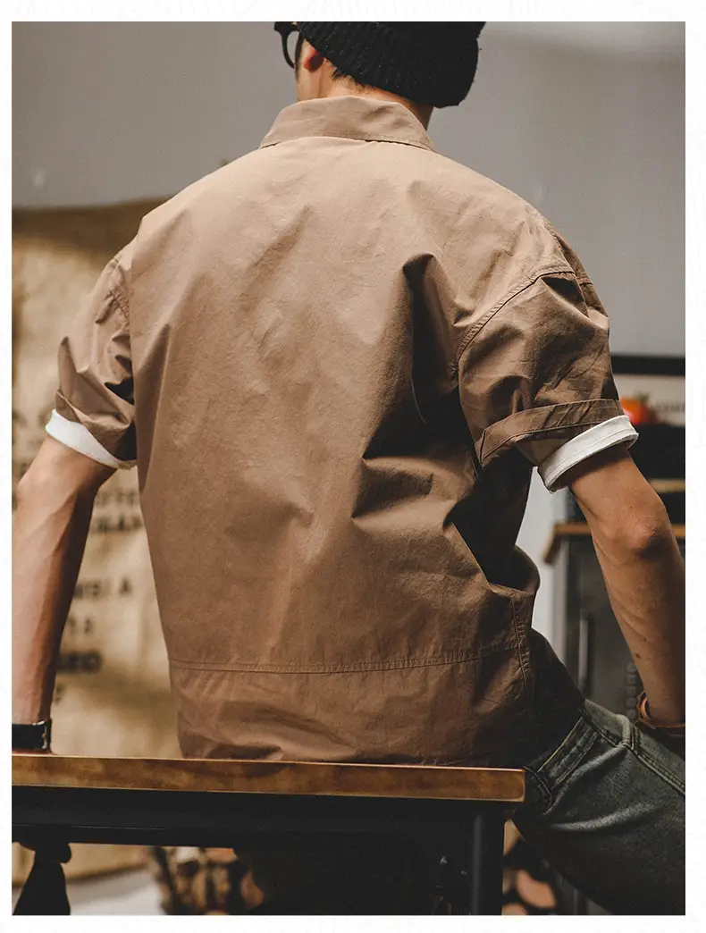 Men's Short Sleeve T-Shirt Brown 2025 Summer — feature 10