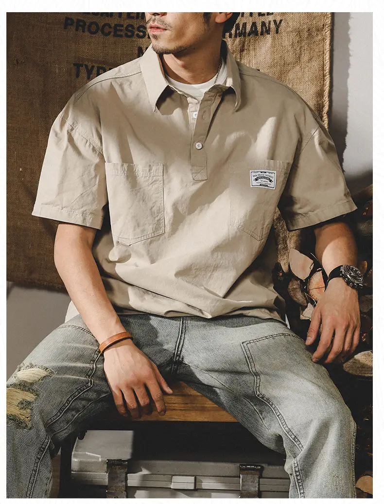Men's Short Sleeve T-Shirt Brown 2025 Summer — feature 13