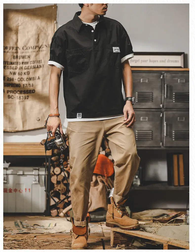Men's Short Sleeve T-Shirt Brown 2025 Summer — feature 17