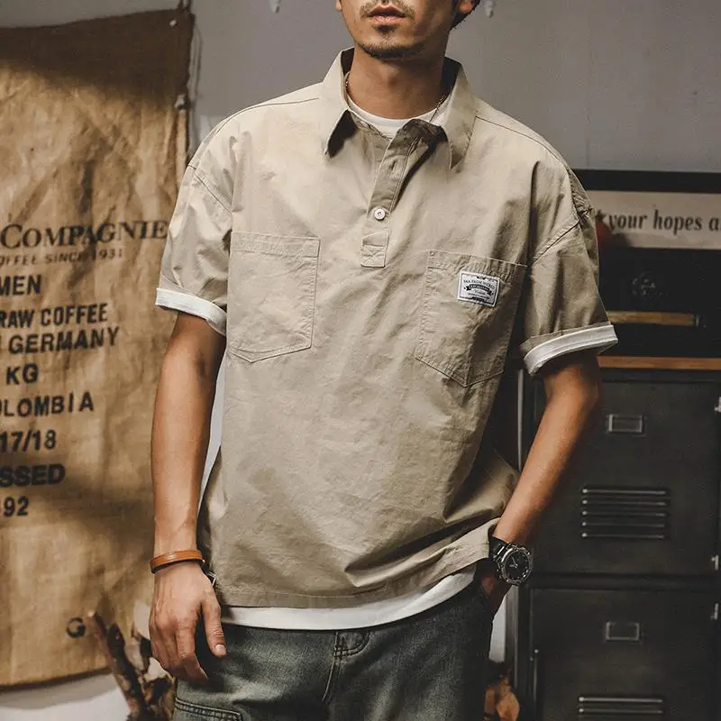 Men's Short Sleeve T-Shirt Brown 2025 Summer - Image 3
