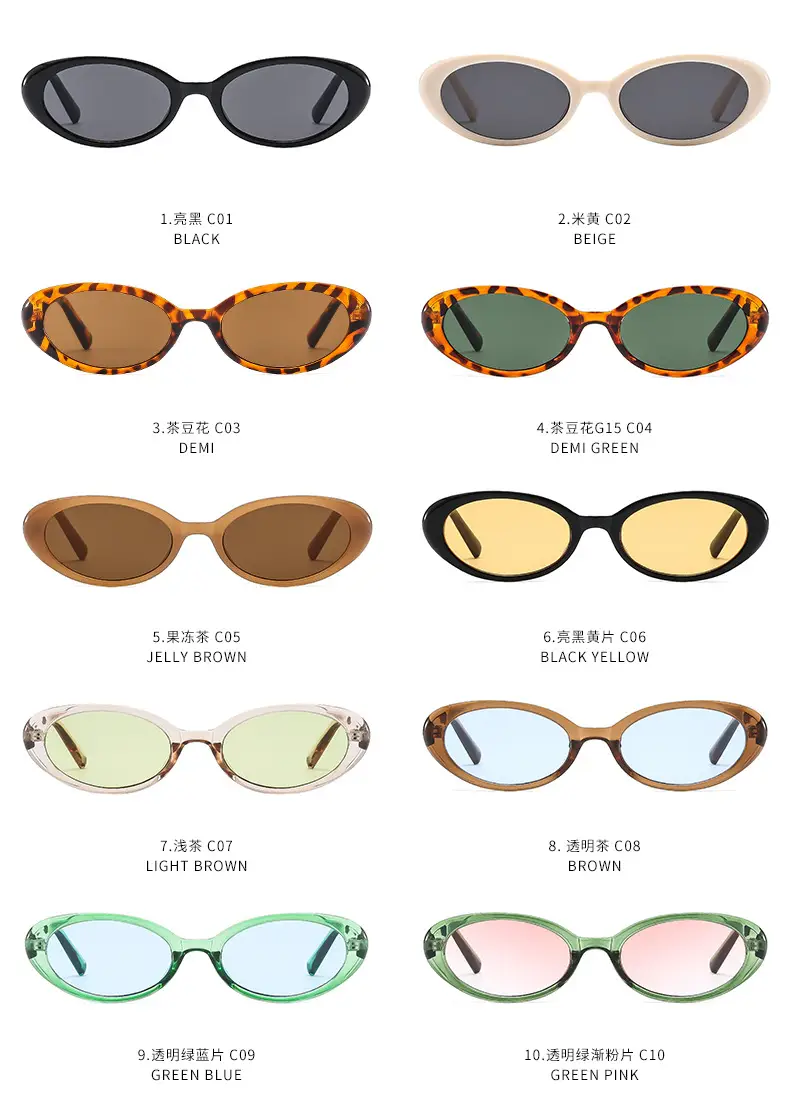 Green Retro Oval Sunglasses for Women — feature 10