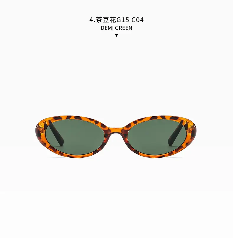 Green Retro Oval Sunglasses for Women — feature 17