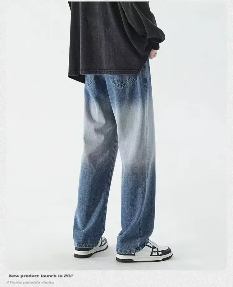 Men's Washed Jeans American Style Straight Summer Casual Long Pants β feature 11
