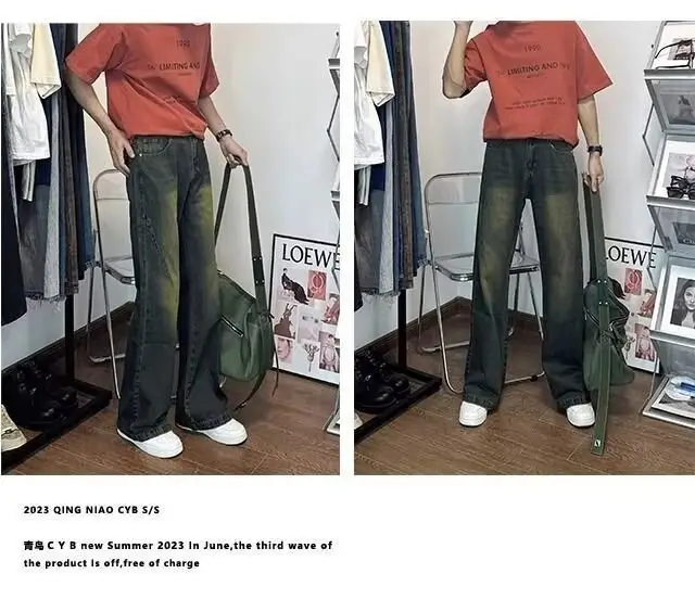 Men's Washed Jeans American Style Straight Summer Casual Long Pants β feature 12