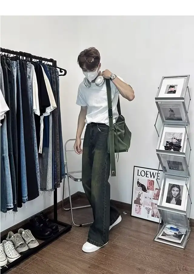 Men's Washed Jeans American Style Straight Summer Casual Long Pants β feature 13