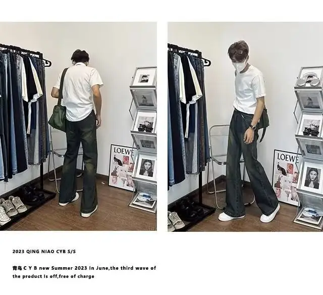 Men's Washed Jeans American Style Straight Summer Casual Long Pants β feature 14