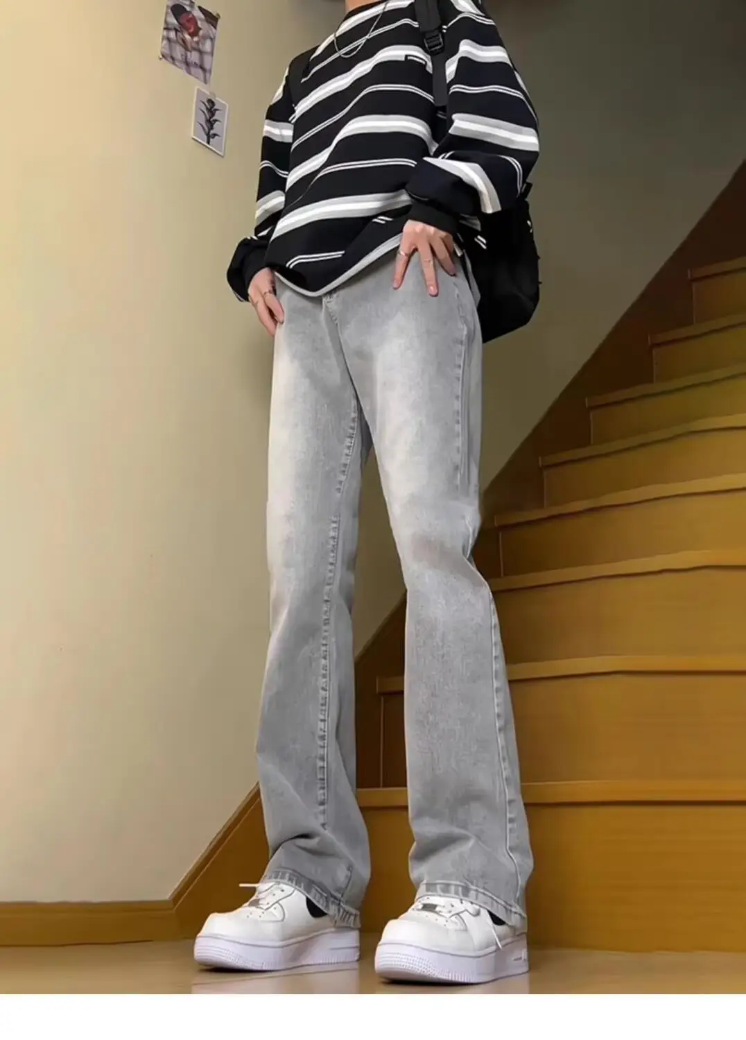 Men's Washed Jeans American Style Straight Summer Casual Long Pants β feature 30
