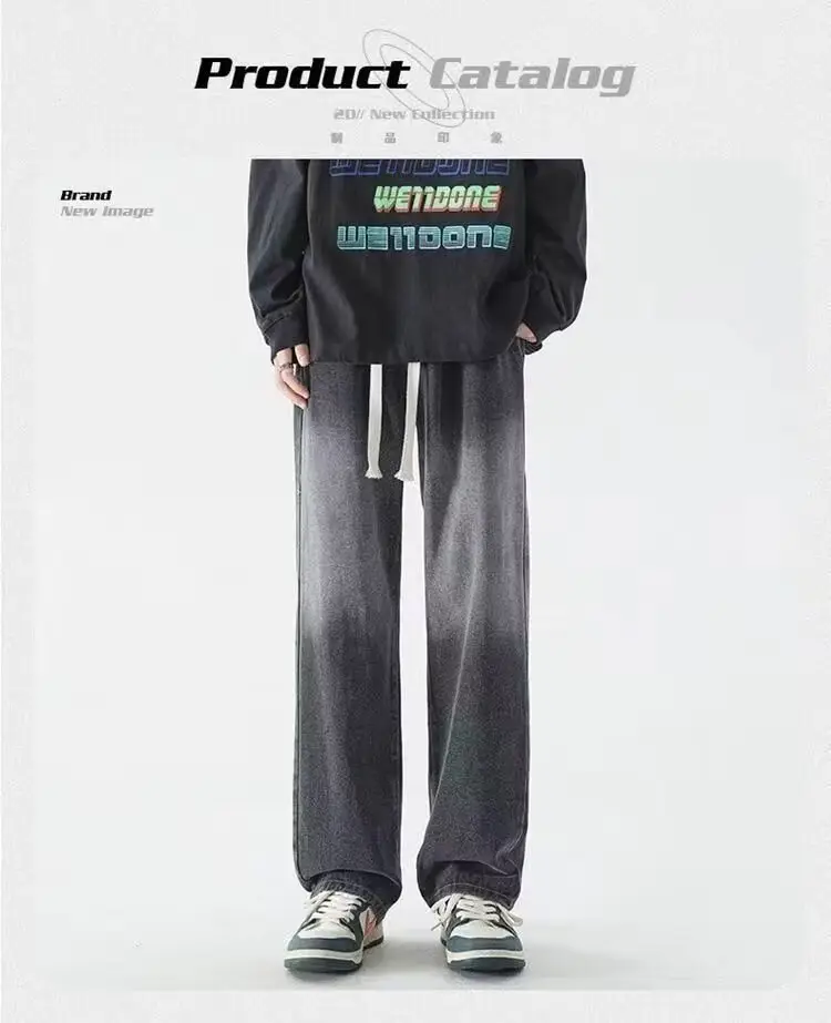 Men's Washed Jeans American Style Straight Summer Casual Long Pants β feature 8