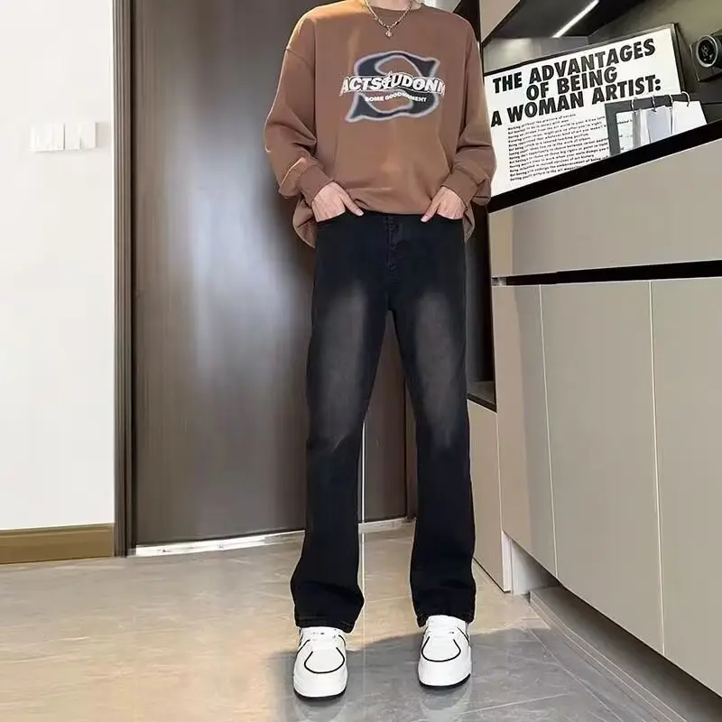 Men's Washed Jeans American Style Straight Summer Casual Long Pants - Image 13