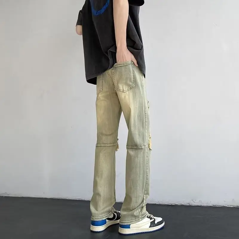 Men's Washed Jeans American Style Straight Summer Casual Long Pants - Image 24