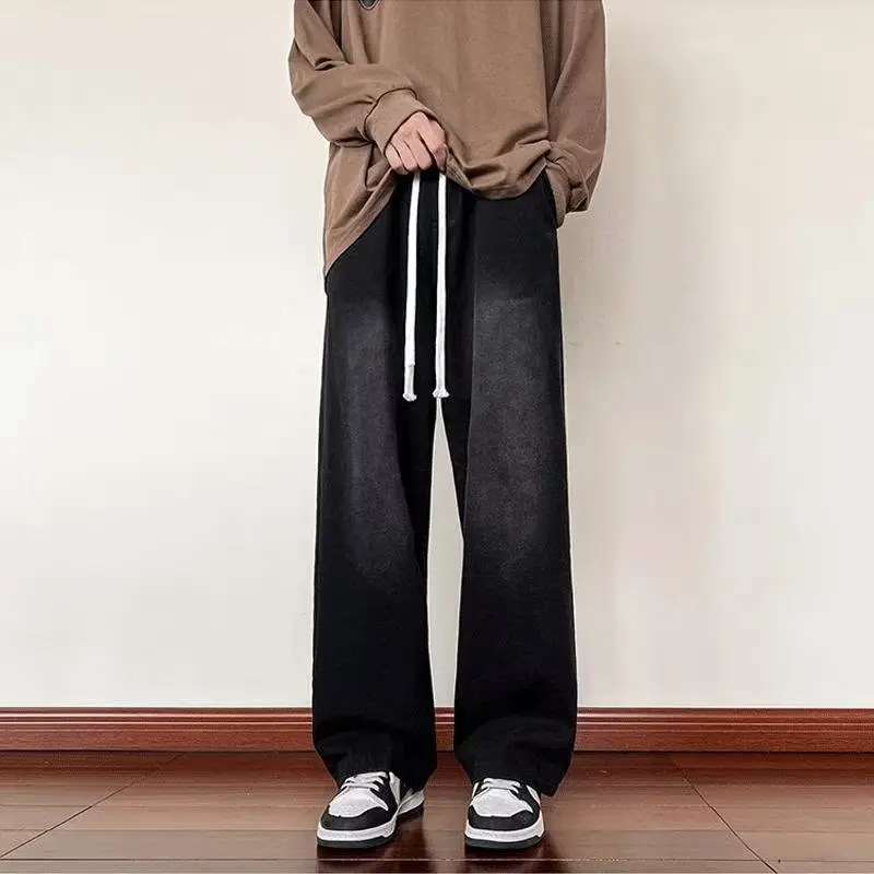 Men's Washed Jeans American Style Straight Summer Casual Long Pants - Image 3