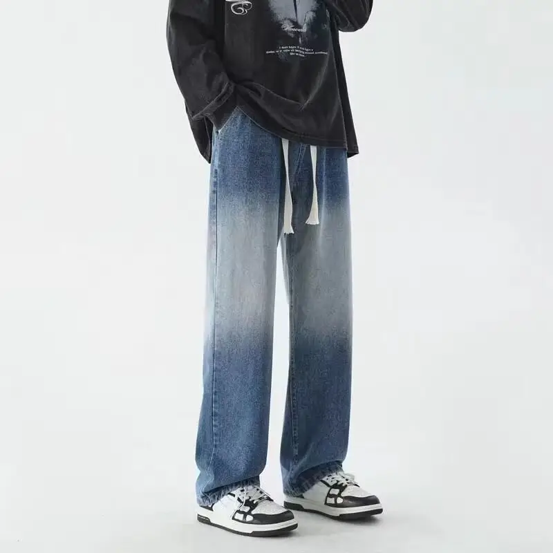 Men's Washed Jeans American Style Straight Summer Casual Long Pants - Image 5