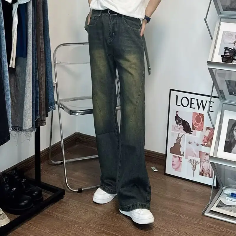 Men's Washed Jeans American Style Straight Summer Casual Long Pants - Image 8