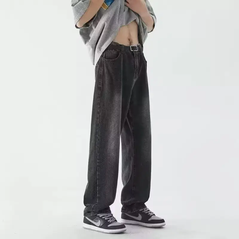 Men's Washed Jeans American Style Straight Summer Casual Long Pants - Image 9