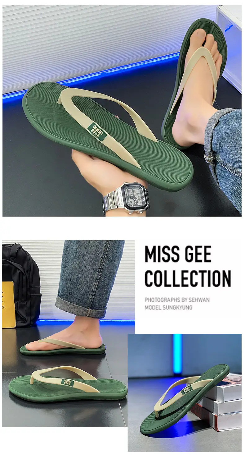 Cross-border Summer Simple Flip-flops Men's Korean-style Flip-flops Beach Shoes Comfortable Soft-soled Casual Personalized Fashionable Slippers for Men — feature 15