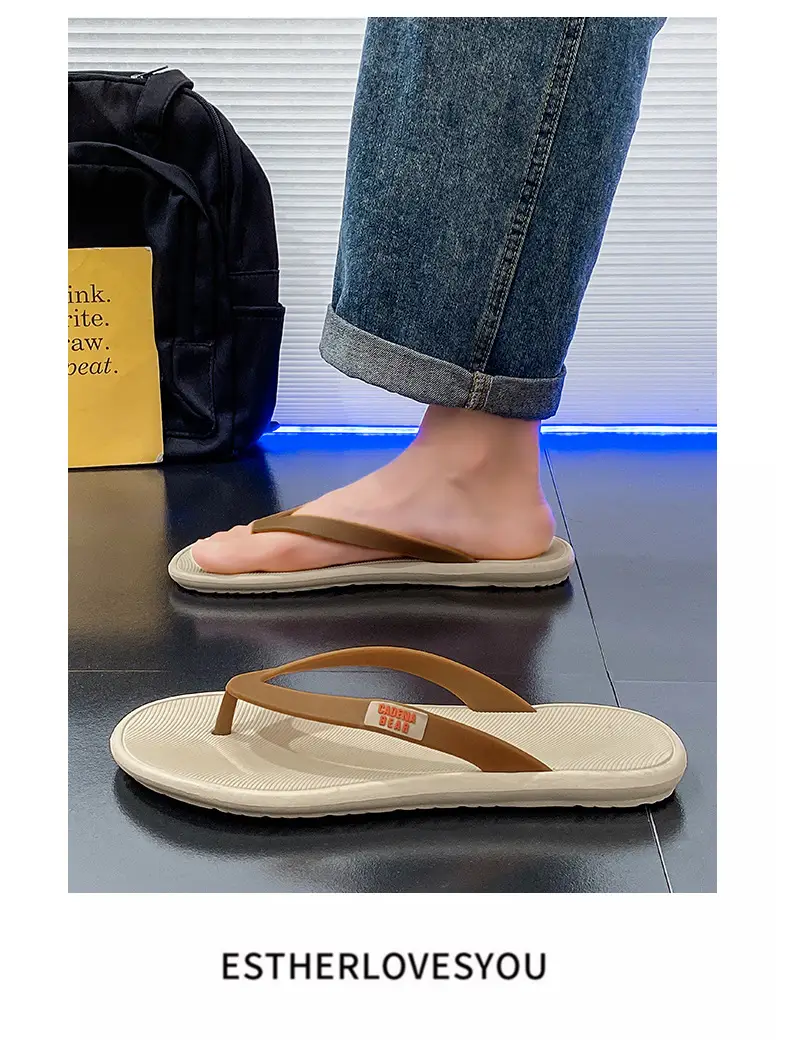 Cross-border Summer Simple Flip-flops Men's Korean-style Flip-flops Beach Shoes Comfortable Soft-soled Casual Personalized Fashionable Slippers for Men — feature 18