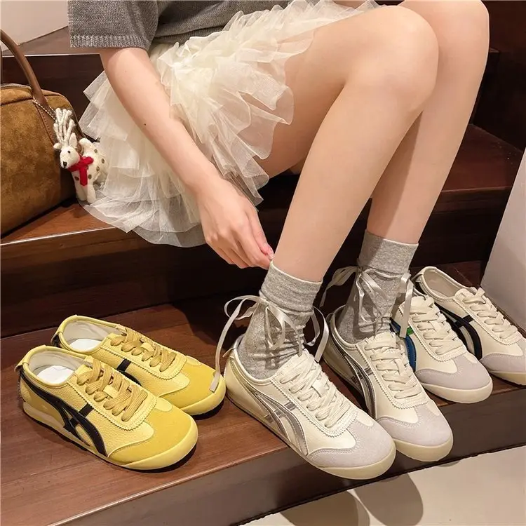 Women's Yellow German Training Shoes Flat Retro Summer Sneakers - Image 6