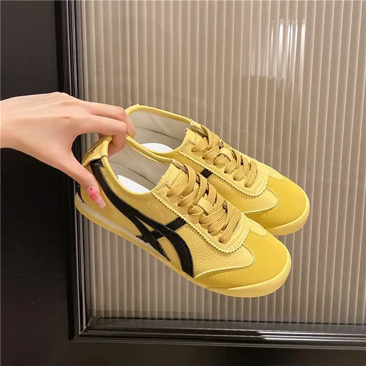 Women's Yellow German Training Shoes Flat Retro Summer Sneakers — feature 7