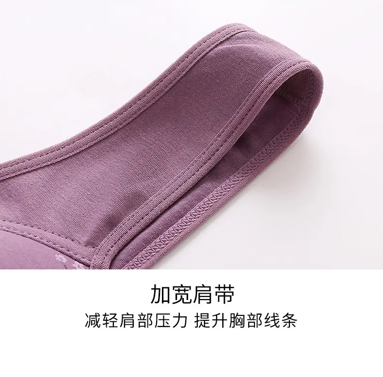 New Front Buckle Fixed Sponge Middle-aged and Elderly plus size Breathable Bra Cotton Vest New Underwear for Women — feature 22