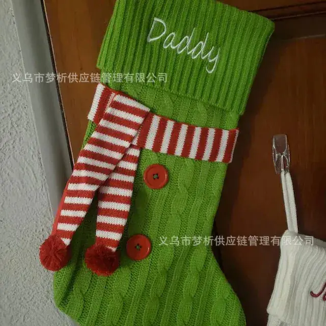 Red Embroidered Christmas Stocking Large Size - Image 5