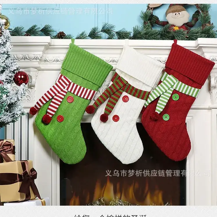 Red Embroidered Christmas Stocking Large Size - Image 6