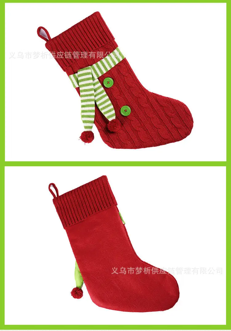 Red Embroidered Christmas Stocking Large Size — feature 2