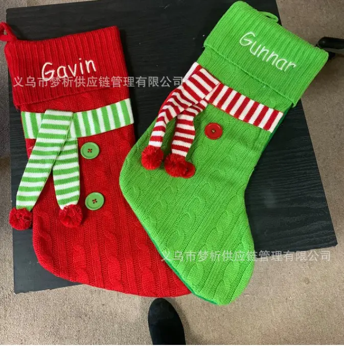 Red Embroidered Christmas Stocking Large Size — feature 8