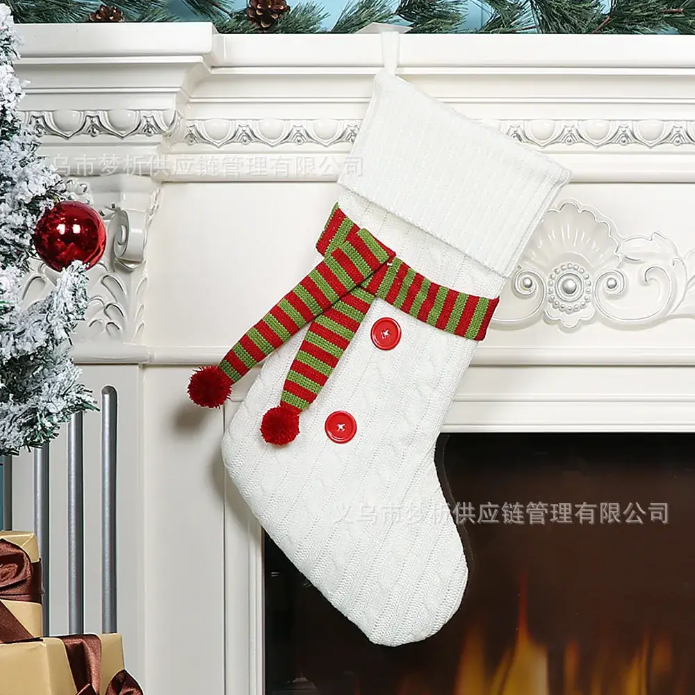 Red Embroidered Christmas Stocking Large Size - Image 2