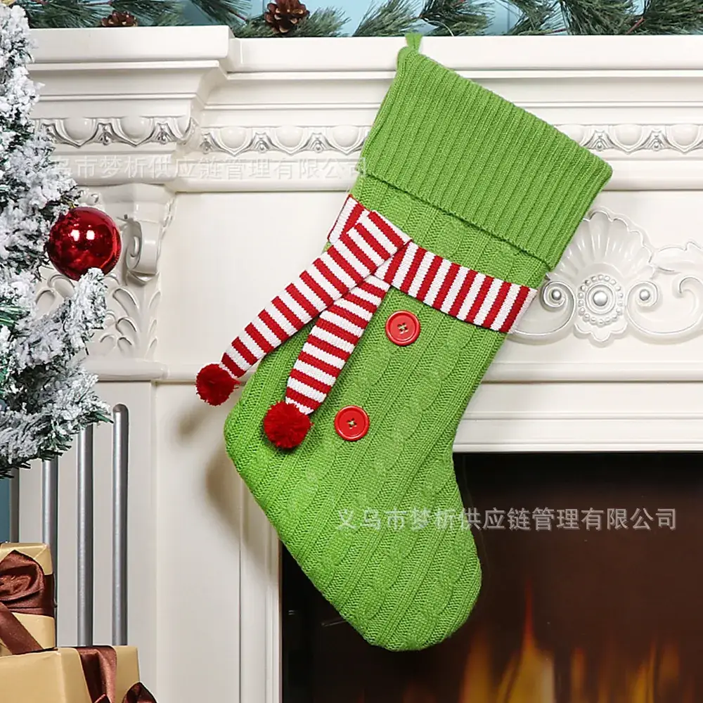 Red Embroidered Christmas Stocking Large Size - Image 3