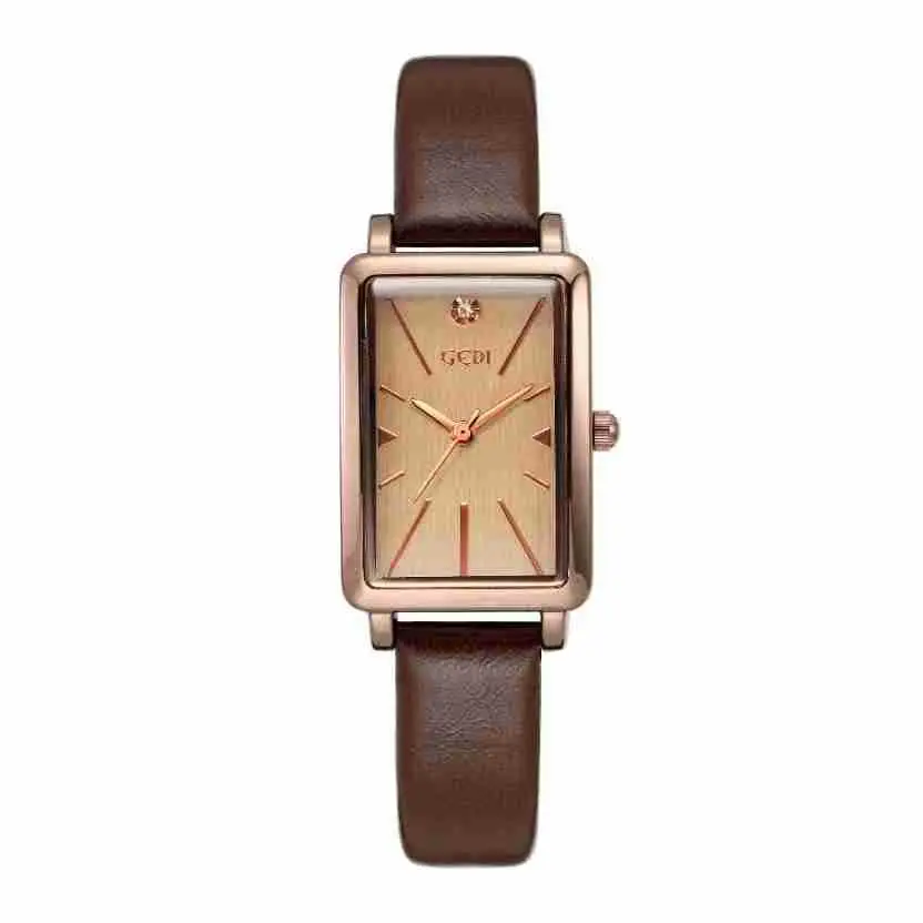 Goldie Women's Square Watch Brown Leather Belt - Image 10