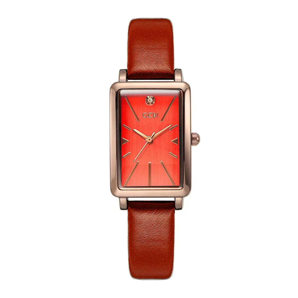 Goldie Women's Square Watch Brown Leather Belt - Image 4