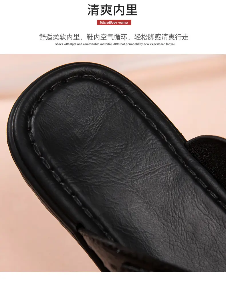 2024 New Arrival Flip-Flops Men's Comfortable Waterproof Summer Men's Sandals Outdoor Beach Leather Sandals and Slippers Men's Fashionable Outer — feature 5