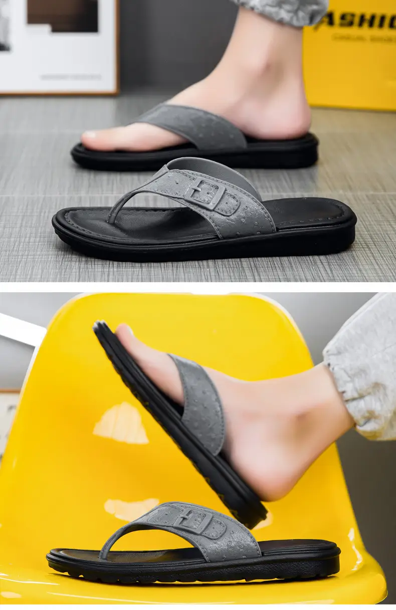 2024 New Arrival Flip-Flops Men's Comfortable Waterproof Summer Men's Sandals Outdoor Beach Leather Sandals and Slippers Men's Fashionable Outer — feature 9