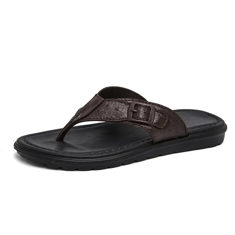 2024 New Arrival Flip-Flops Men's Comfortable Waterproof Summer Men's Sandals Outdoor Beach Leather Sandals and Slippers Men's Fashionable Outer - Image 2