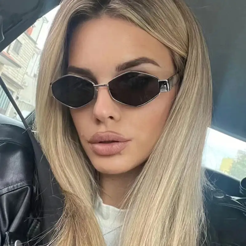 Golden Gray Rhombic Sunglasses for Women - Image 11