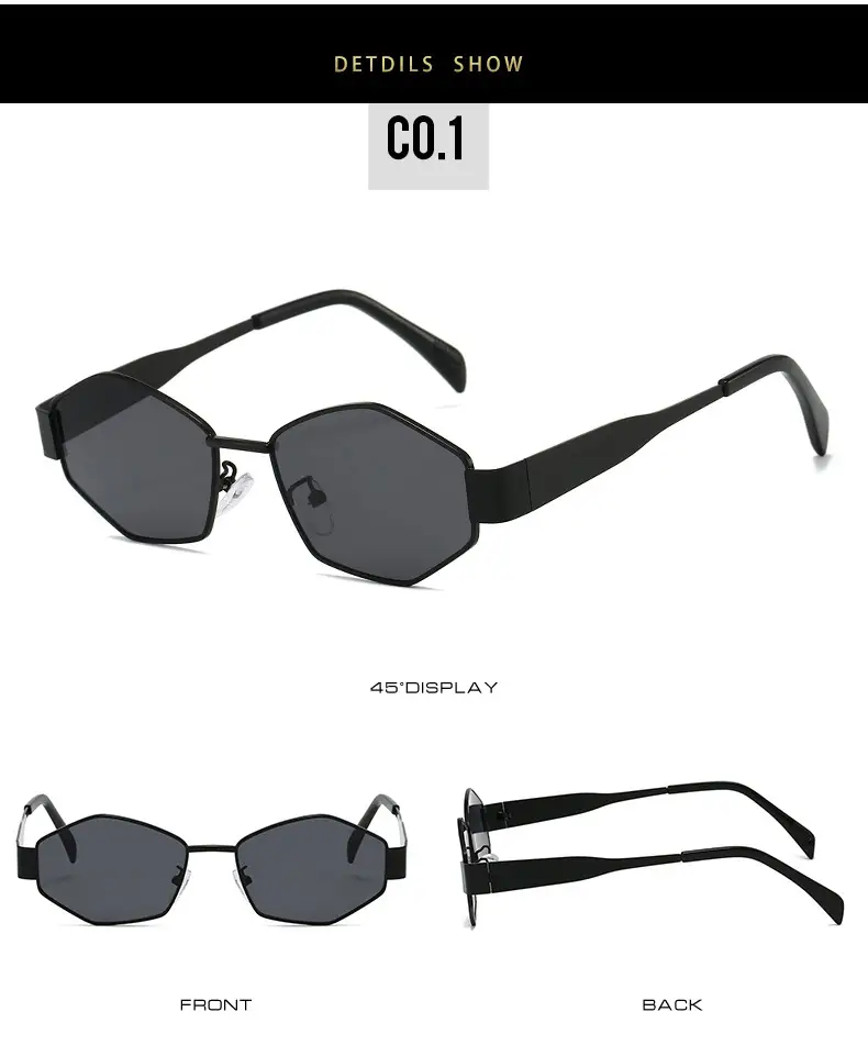 Golden Gray Rhombic Sunglasses for Women — feature 12
