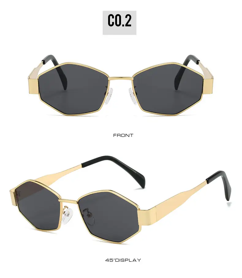Golden Gray Rhombic Sunglasses for Women — feature 13