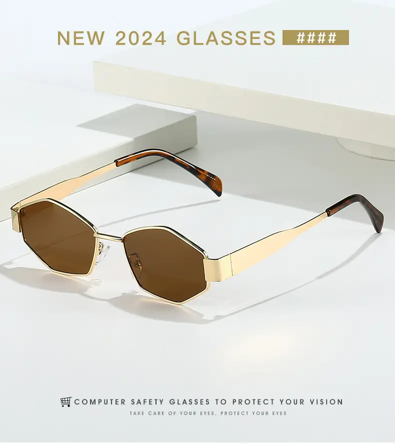 Golden Gray Rhombic Sunglasses for Women — feature 4