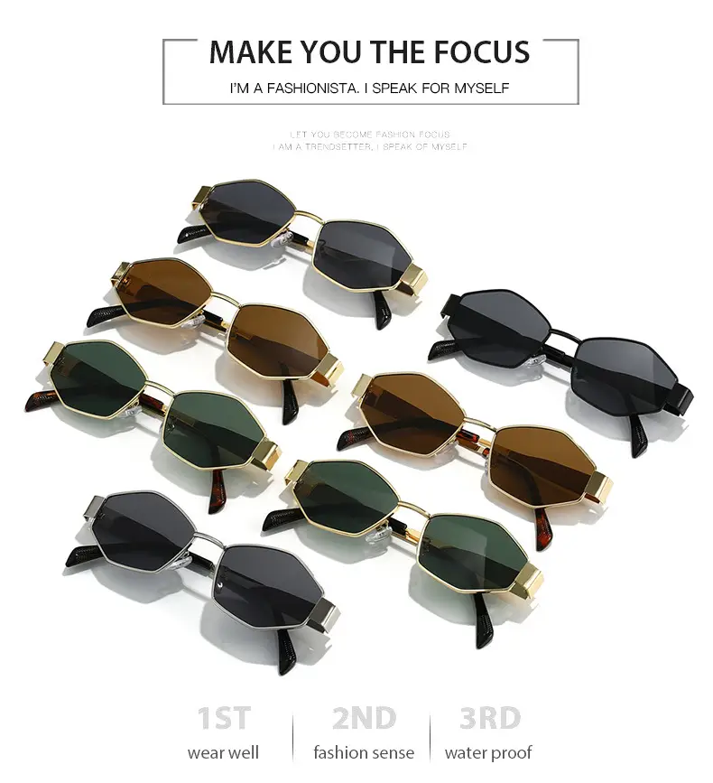 Golden Gray Rhombic Sunglasses for Women — feature 8