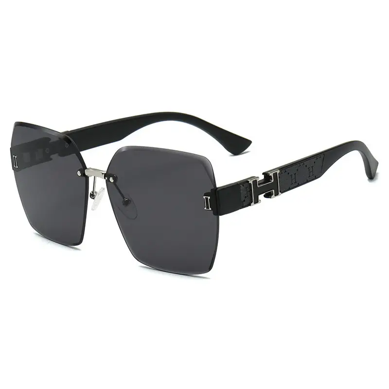 Women's High-End Rimless Sunglasses Anti-UV Driving Sunshade - Image 5