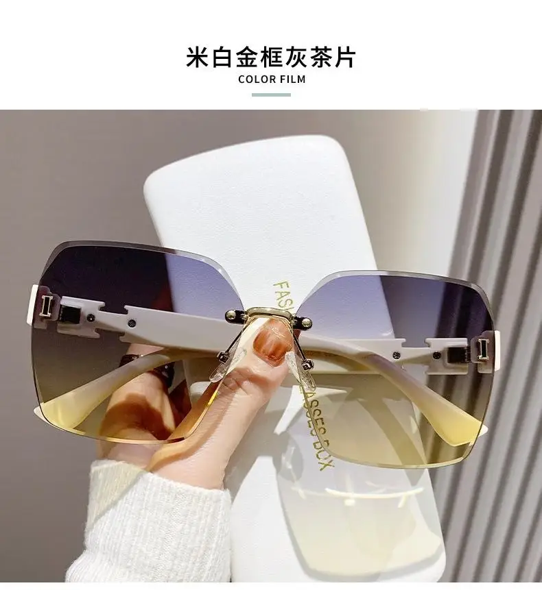 Women's High-End Rimless Sunglasses Anti-UV Driving Sunshade β feature 13