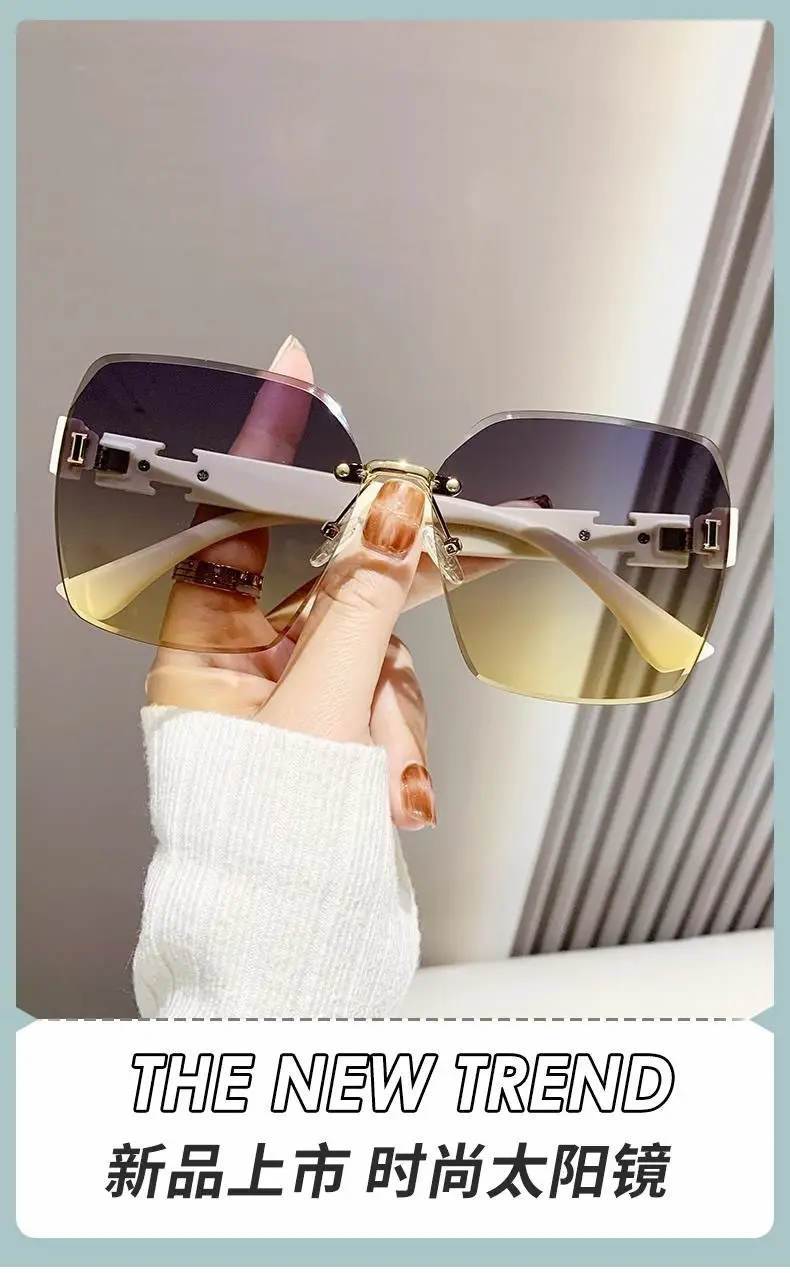 Women's High-End Rimless Sunglasses Anti-UV Driving Sunshade β feature 3