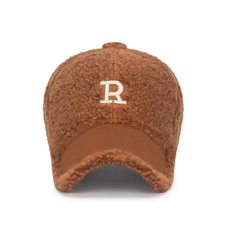 Winter Teddy Velvet Baseball Cap with Embroidered R - Image 9