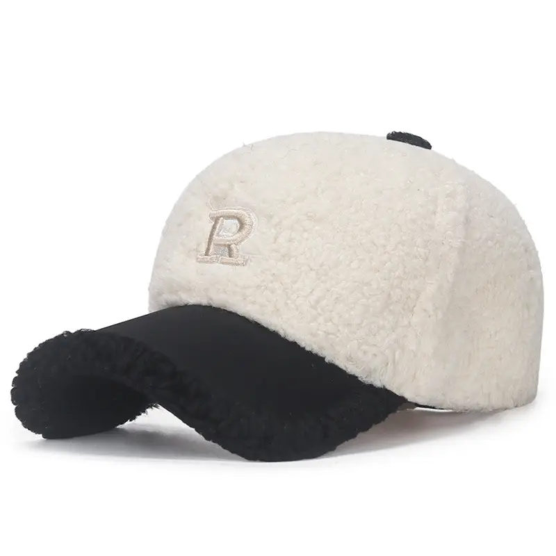 Winter Teddy Velvet Baseball Cap with Embroidered R - Image 6