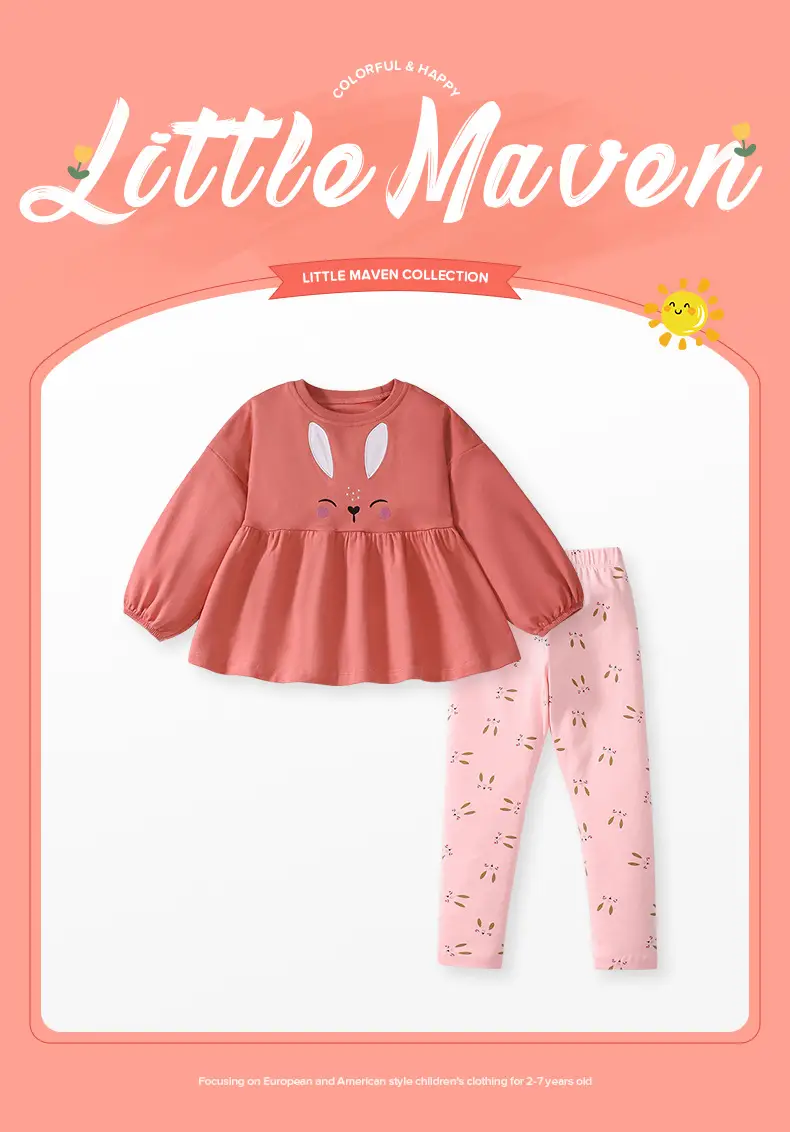Little maven new European and American girls suit fashion children's sweater suit autumn cross-border new suit — feature 2
