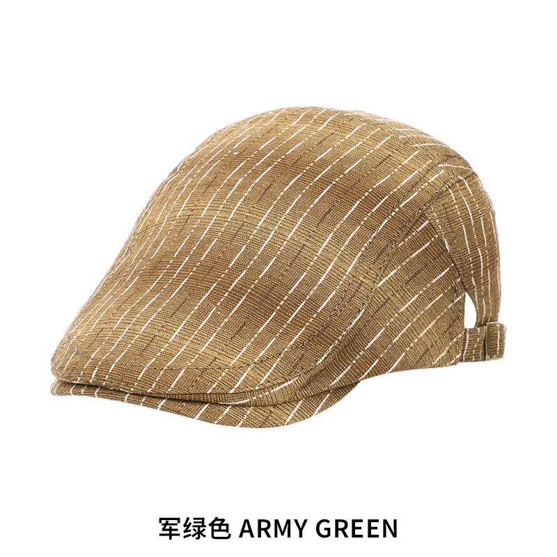 Men's Striped Plaid Forward Cap Sun Hat - Image 2