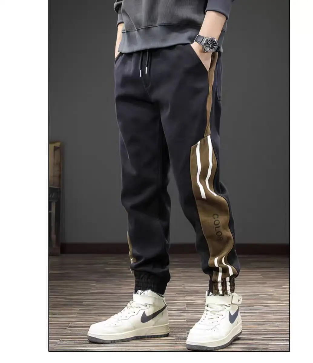 Men Casual Leg Bunch Pants Black Brown White Loose Slimming — feature 10