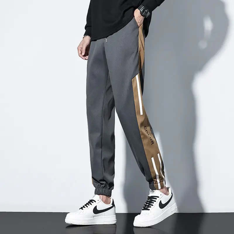 Men Casual Leg Bunch Pants Black Brown White Loose Slimming - Image 2