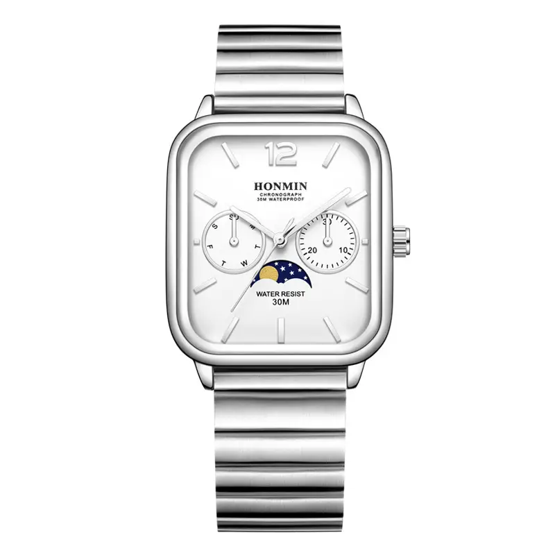 Men's Waterproof Steel Band Quartz Watch with Student Design - Image 2