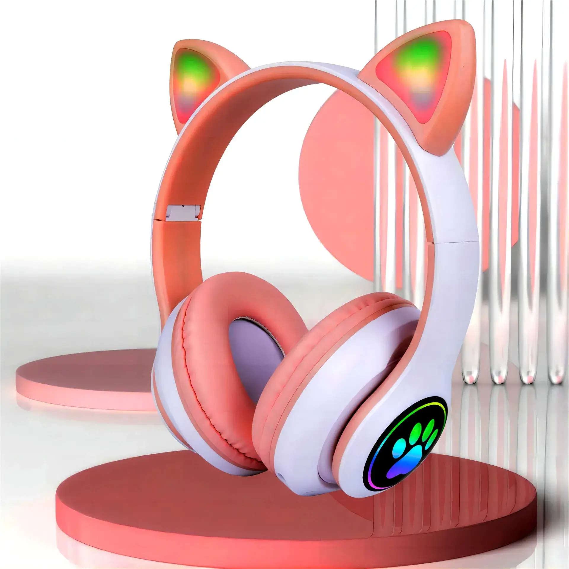 Cat Ear Bluetooth Headset with Luminous Design